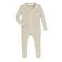 ZIPPER FOOTIE W/ COLLAR - OATMEAL