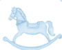 CRIB SHEET - ROCKING HORSE LIGHT BLUE Swatch