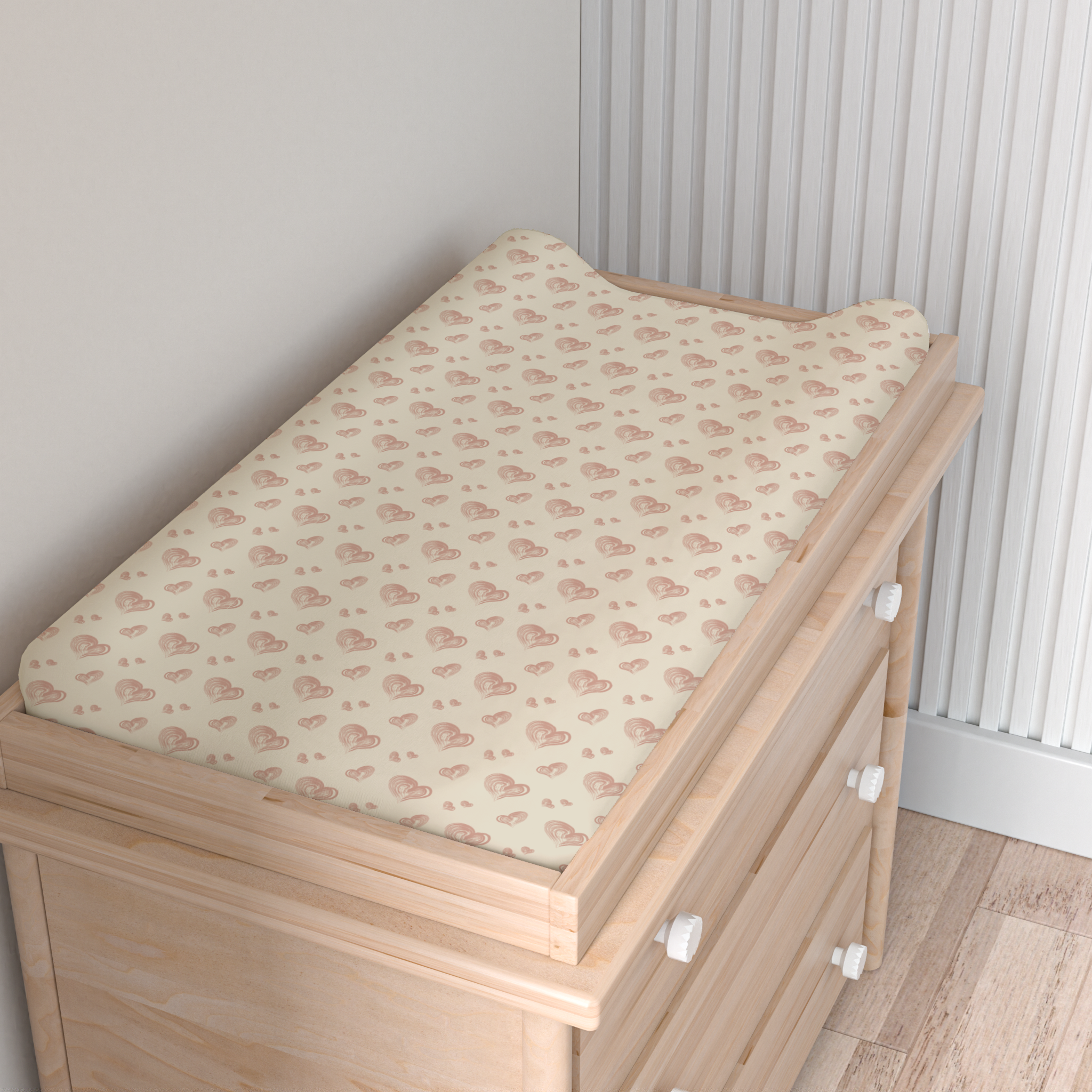 BASSINET SHEET / CHANGING PAD COVER - HEARTS