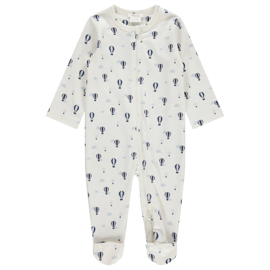 ZIPPER FOOTIE - BALLOONS AND CLOUDS