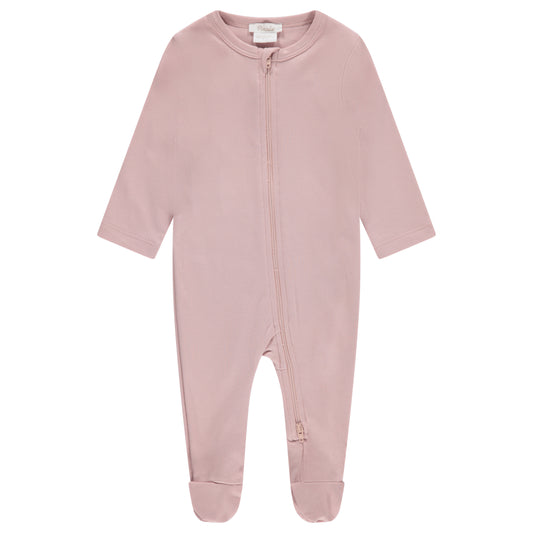 ZIPPER FOOTIE - DUSTY PINK