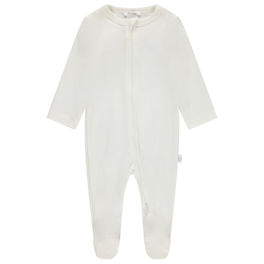 ZIPPER FOOTIE - IVORY
