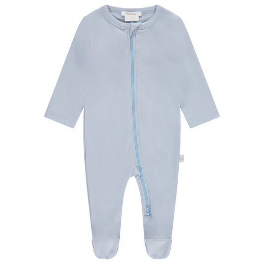 ZIPPER FOOTIE - LIGHT BLUE