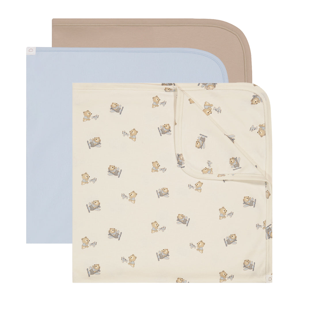 RECEIVING BLANKET - AIRPLANE BEARS