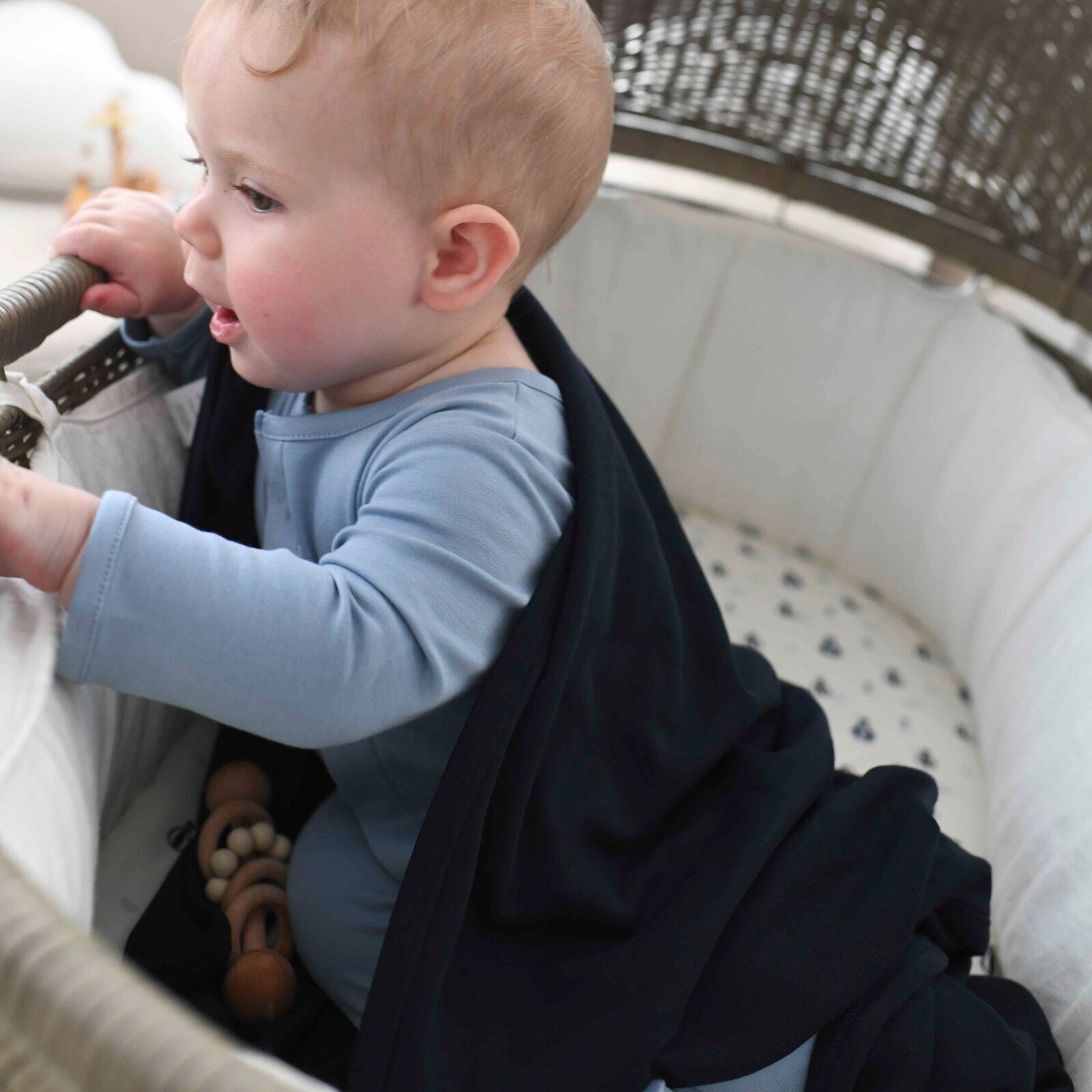 RECEIVING BLANKET - NAVY