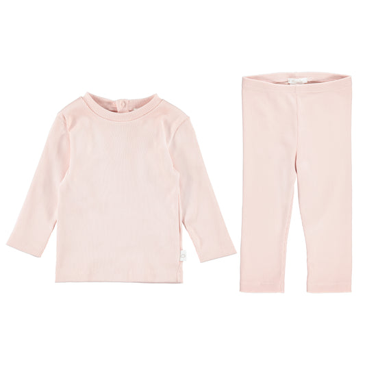 RIB TWO PIECE SET - SEPIA ROSE