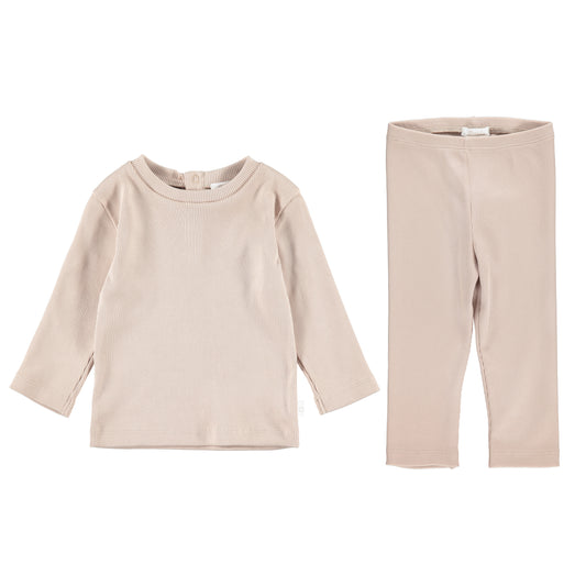 RIB TWO PIECE SET - SIMPLY TAUPE