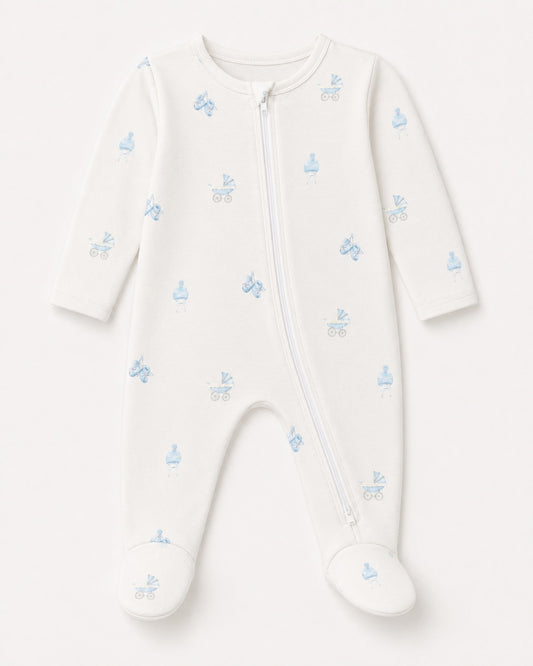 ZIPPER FOOTIE - BABY BOY CARRIAGE