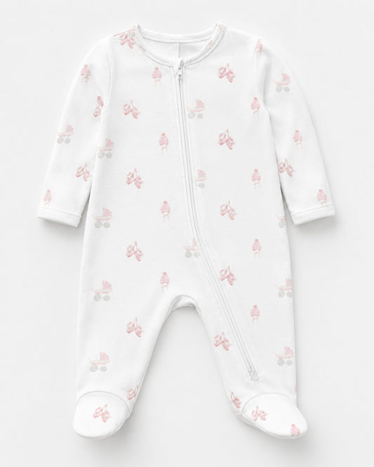 ZIPPER FOOTIE - BABY GIRL CARRIAGE