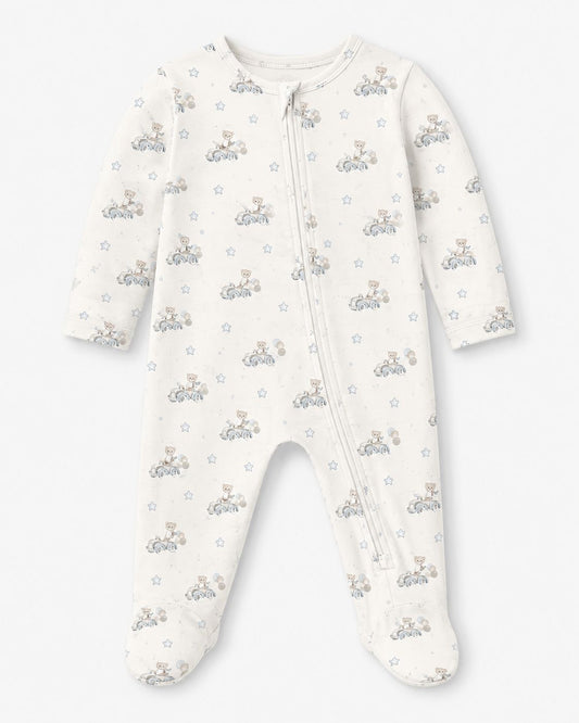 ZIPPER FOOTIE - BEAR CAR