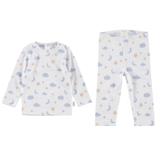 TWO PIECE SET - MOON AND STARS BLUE