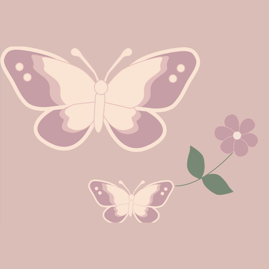 FRENCH TERRY SET W/ EMBROIDERY 2.0 - DUSTY PINK - BUTTERFLY