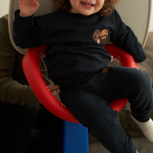 FRENCH TERRY SET W/ EMBROIDERY 2.0 - NAVY - SPORTS