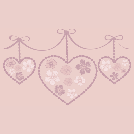 FRENCH TERRY SET W/ EMBROIDERY 2.0 - CRYSTAL PINK - HEART