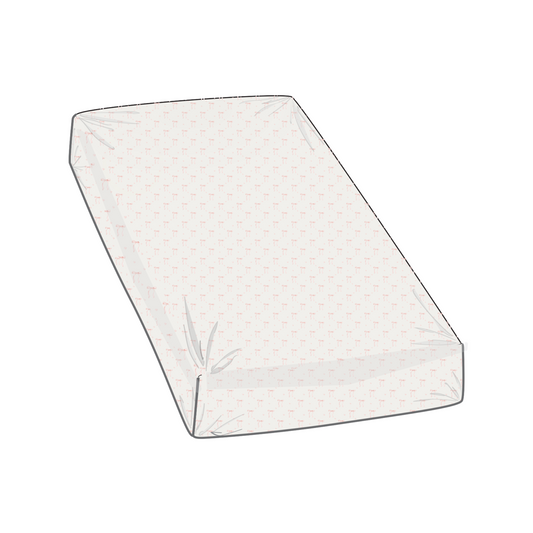 BASSINET SHEET /CHANGING PAD COVER - HEART RIBBON