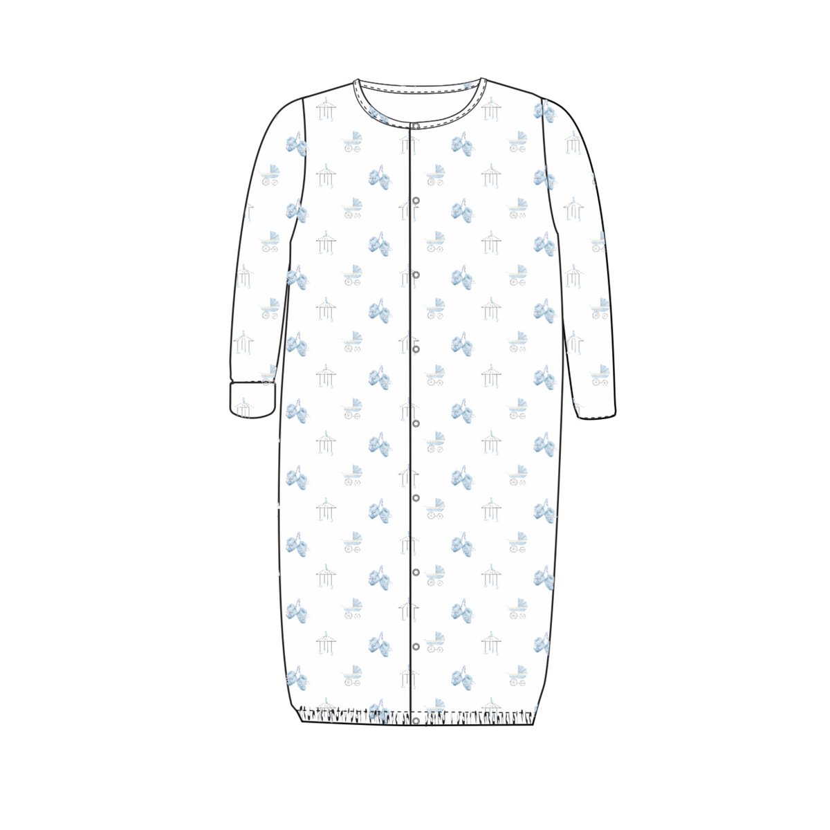 CONVERTER GOWN - BABY BOY CARRIAGE