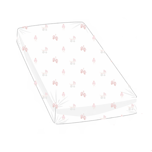 CRIB SHEET - BABY GIRL CARRIAGE