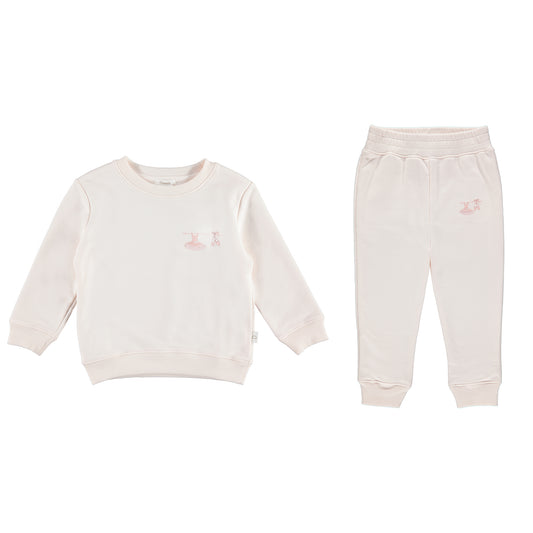 FRENCH TERRY SET W/ EMBROIDERY 2.0 - DELICACY - BALLERINA