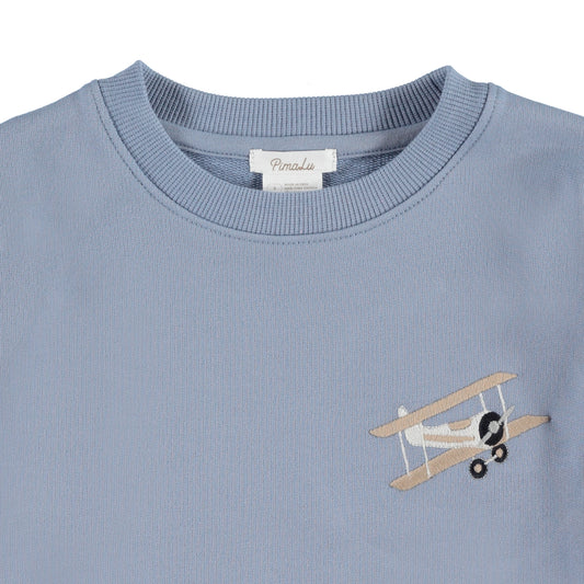FRENCH TERRY SET W/ EMBROIDERY 2.0 - TROPOSPHERE - AIRPLANE