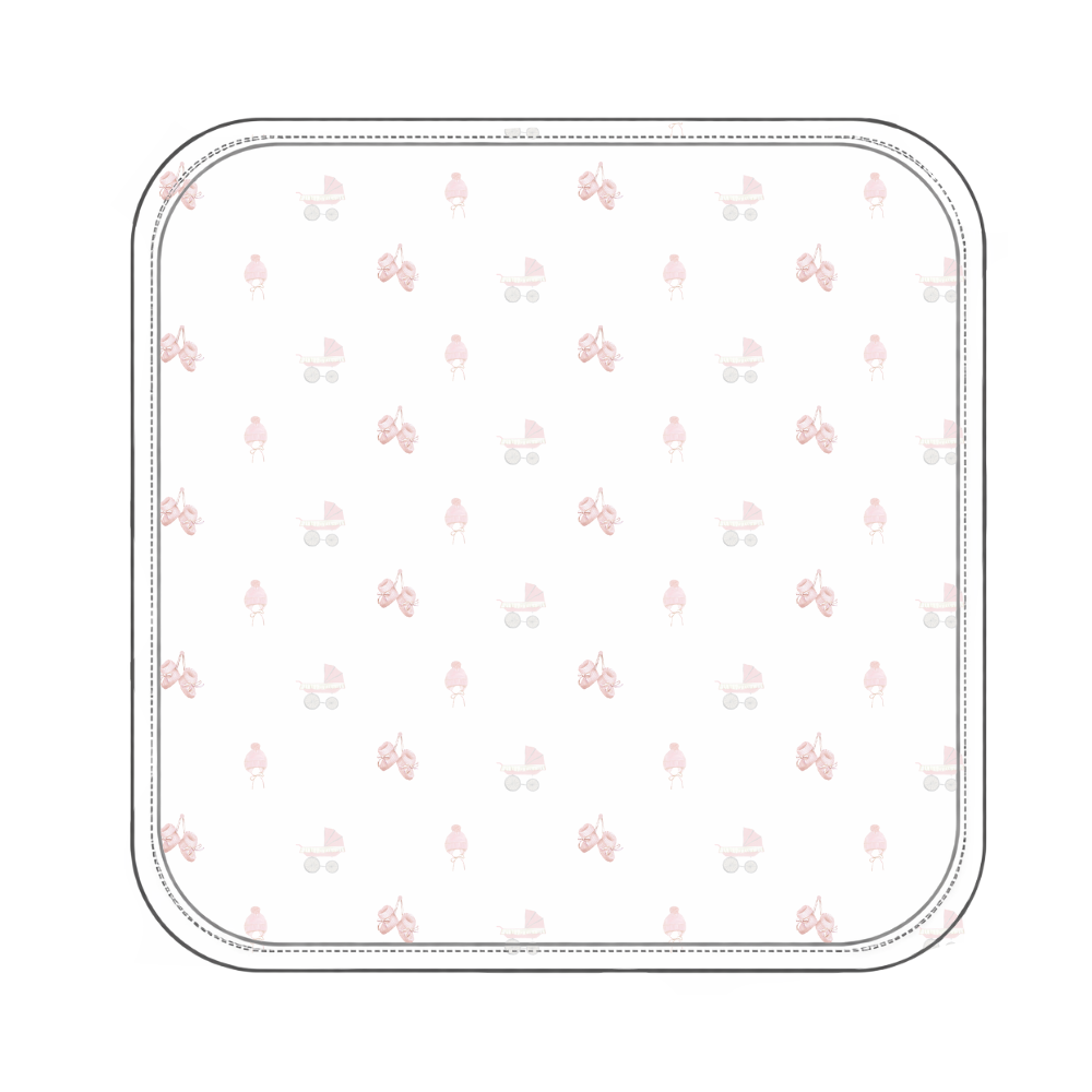RECEIVING BLANKET - BABY GIRL CARRIAGE