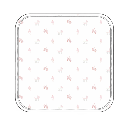 RECEIVING BLANKET - BABY GIRL CARRIAGE