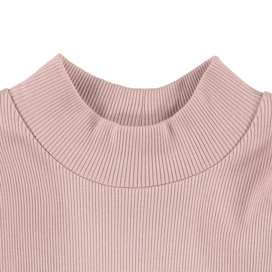 RIB MOCK NECK SET - FAWN