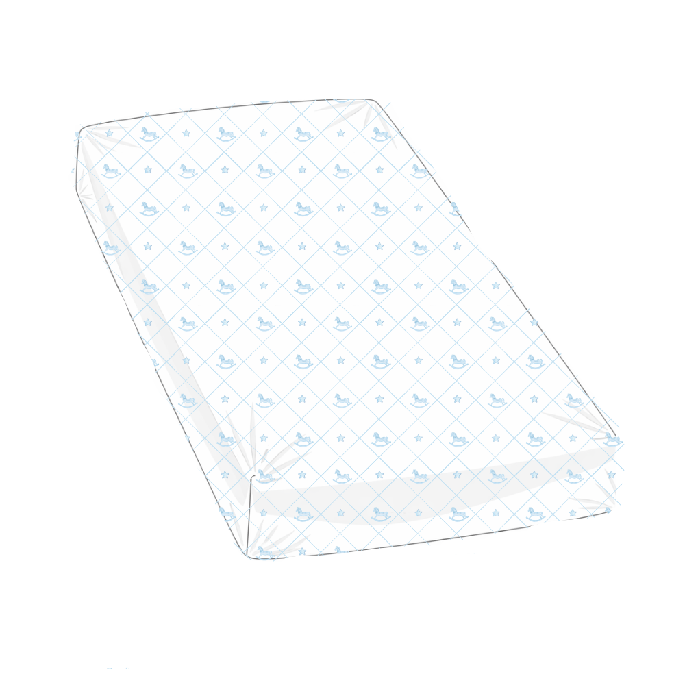 BASSINET SHEET /CHANGING PAD COVER - ROCKING HORSE LIGHT BLUE