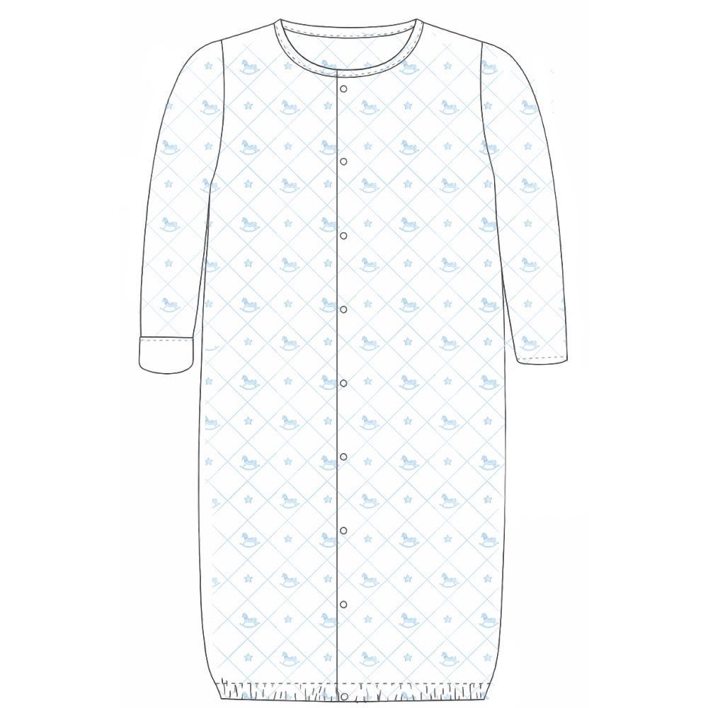 CONVERTER GOWN - ROCKING HORSE LIGHT BLUE