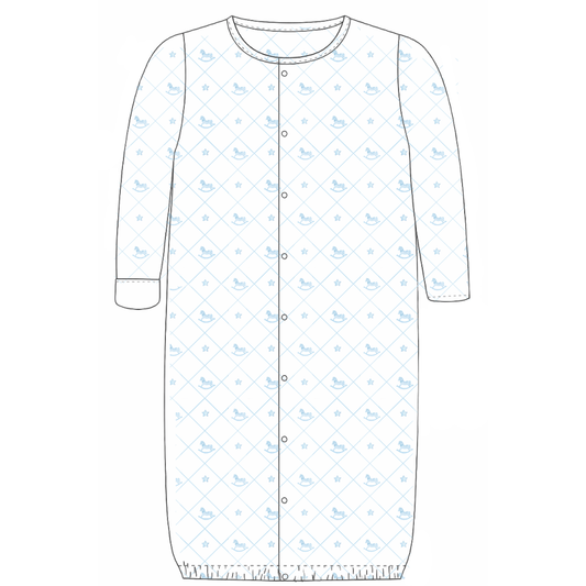 CONVERTER GOWN - ROCKING HORSE LIGHT BLUE