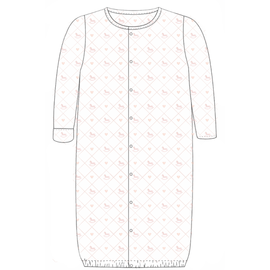 CONVERTER GOWN - ROCKING HORSE LIGHT PINK