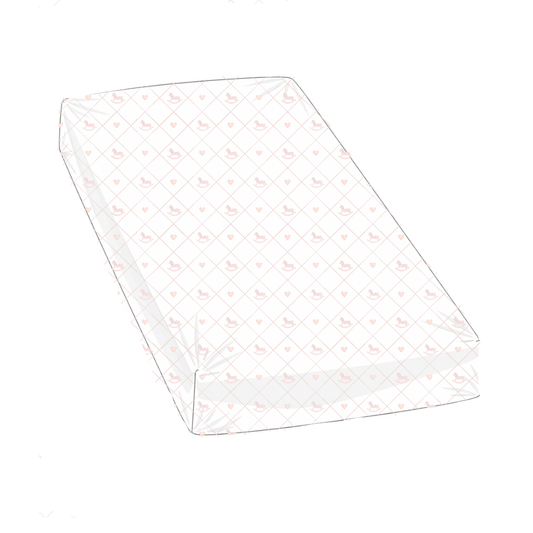 CRIB SHEET - ROCKING HORSE LIGHT PINK