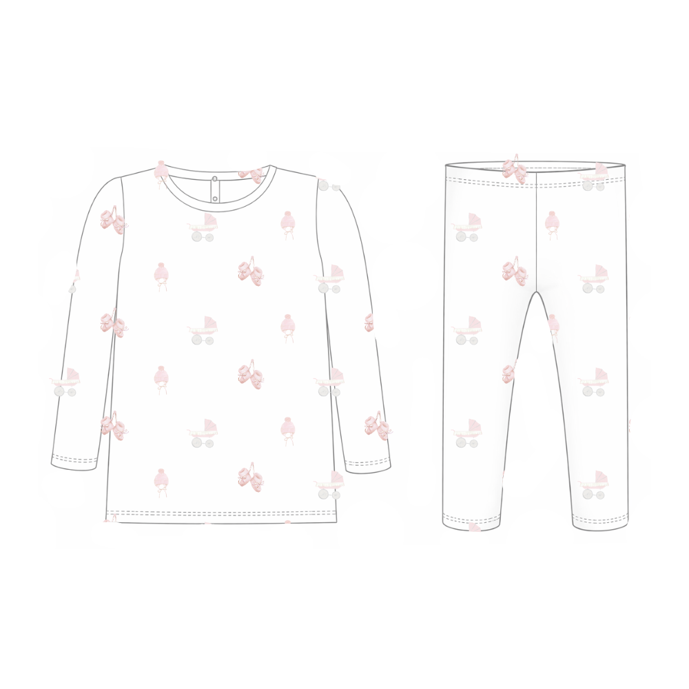 TWO PIECE SET - BABY GIRL CARRIAGE