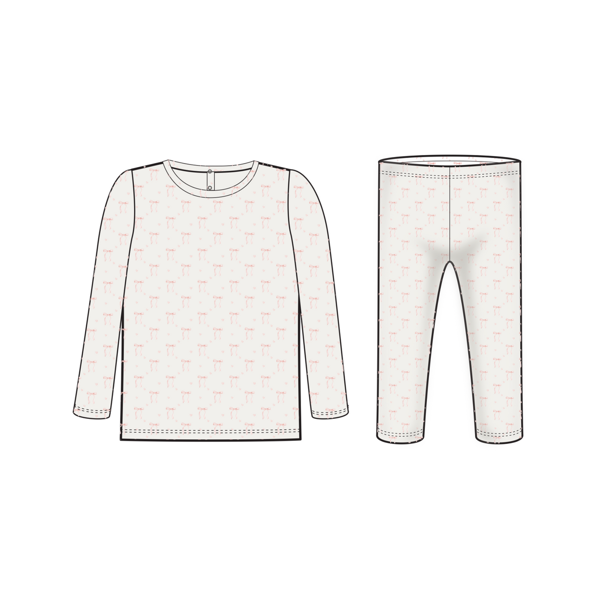 TWO PIECE SET - HEART RIBBON