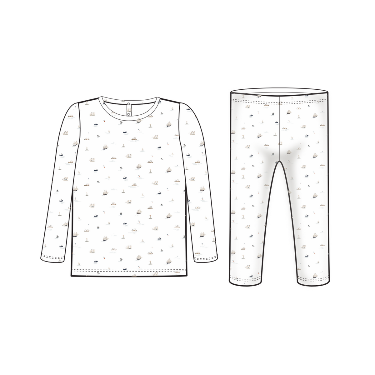 TWO PIECE SET - SAILBOATS