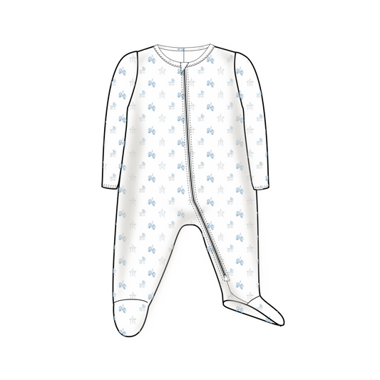 ZIPPER FOOTIE - BABY BOY CARRIAGE