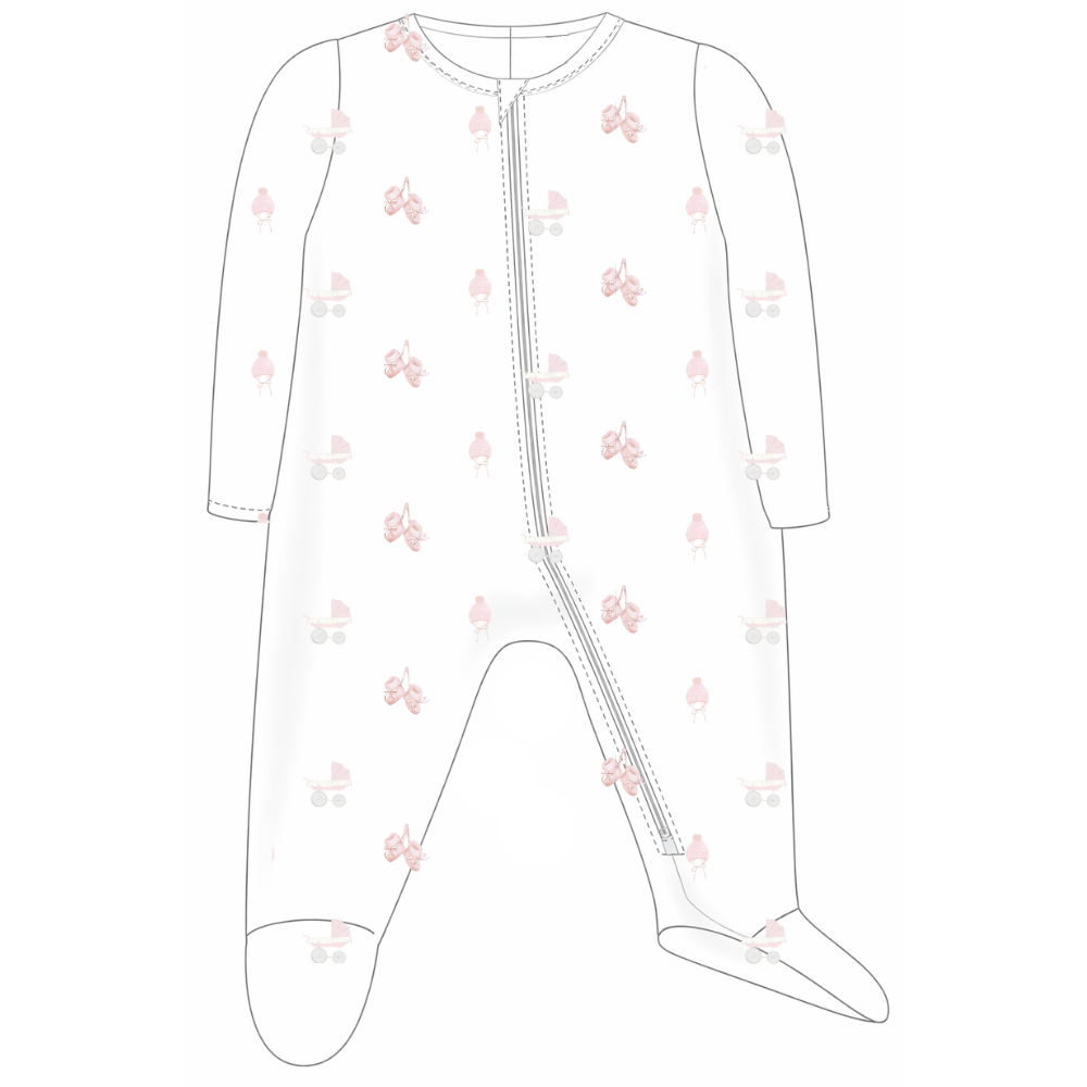 ZIPPER FOOTIE - BABY GIRL CARRIAGE