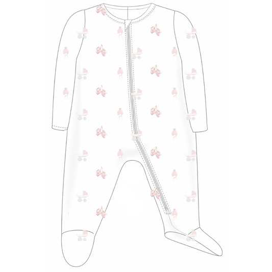 ZIPPER FOOTIE - BABY GIRL CARRIAGE