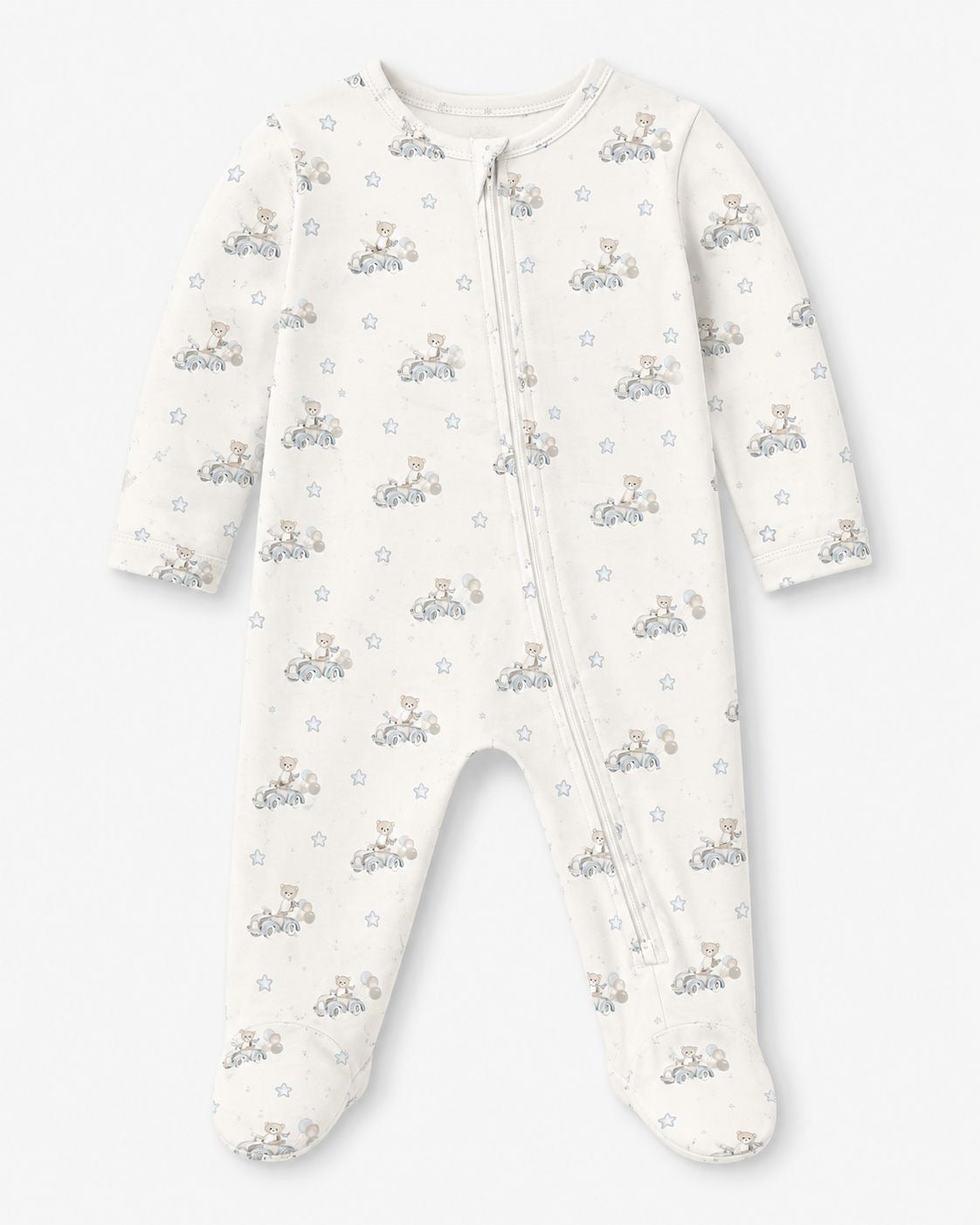 ZIPPER FOOTIE - BEAR CAR