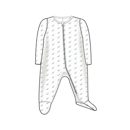 ZIPPER FOOTIE - BEAR CAR