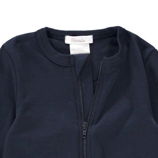 ZIPPER FOOTIE - NAVY