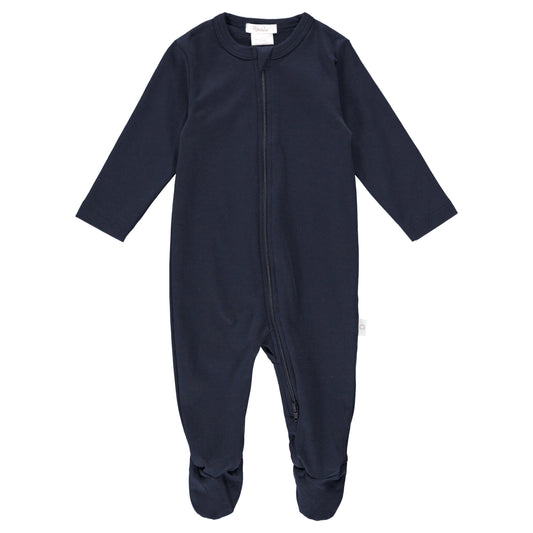 ZIPPER FOOTIE - NAVY