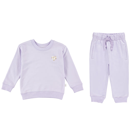 FRENCH TERRY SET - HEART / PURPLE HEATHER