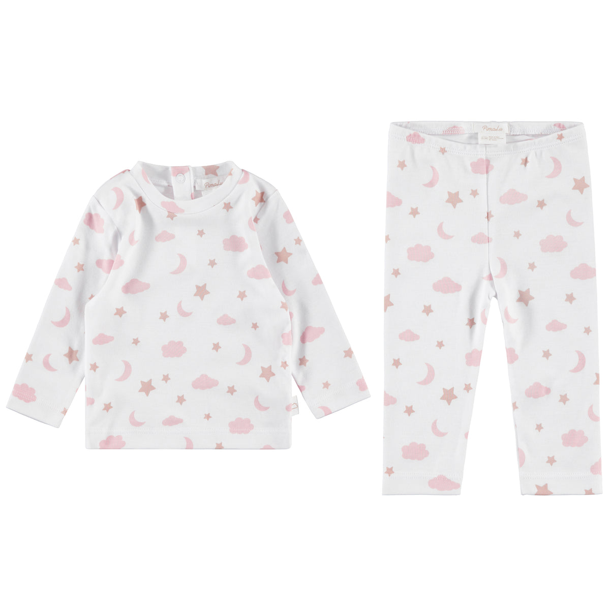 TWO PIECE SET - MOON AND STARS PINK